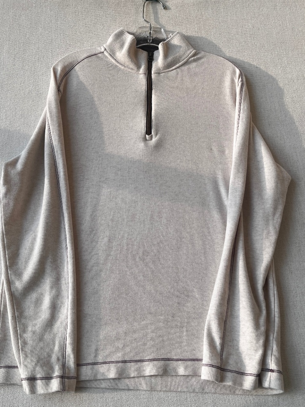 Robert Graham Quarter Zip Pullover XL Classic Fit Beige Cotton Blend